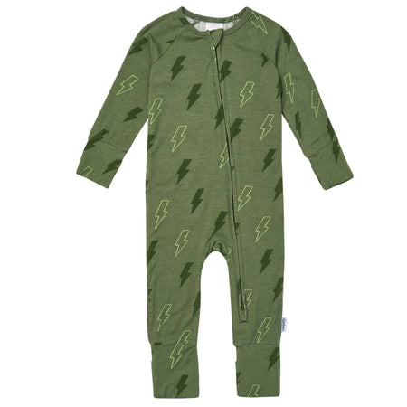 Baby Boys Green Bolts Snug Fit Footless Pajamas
