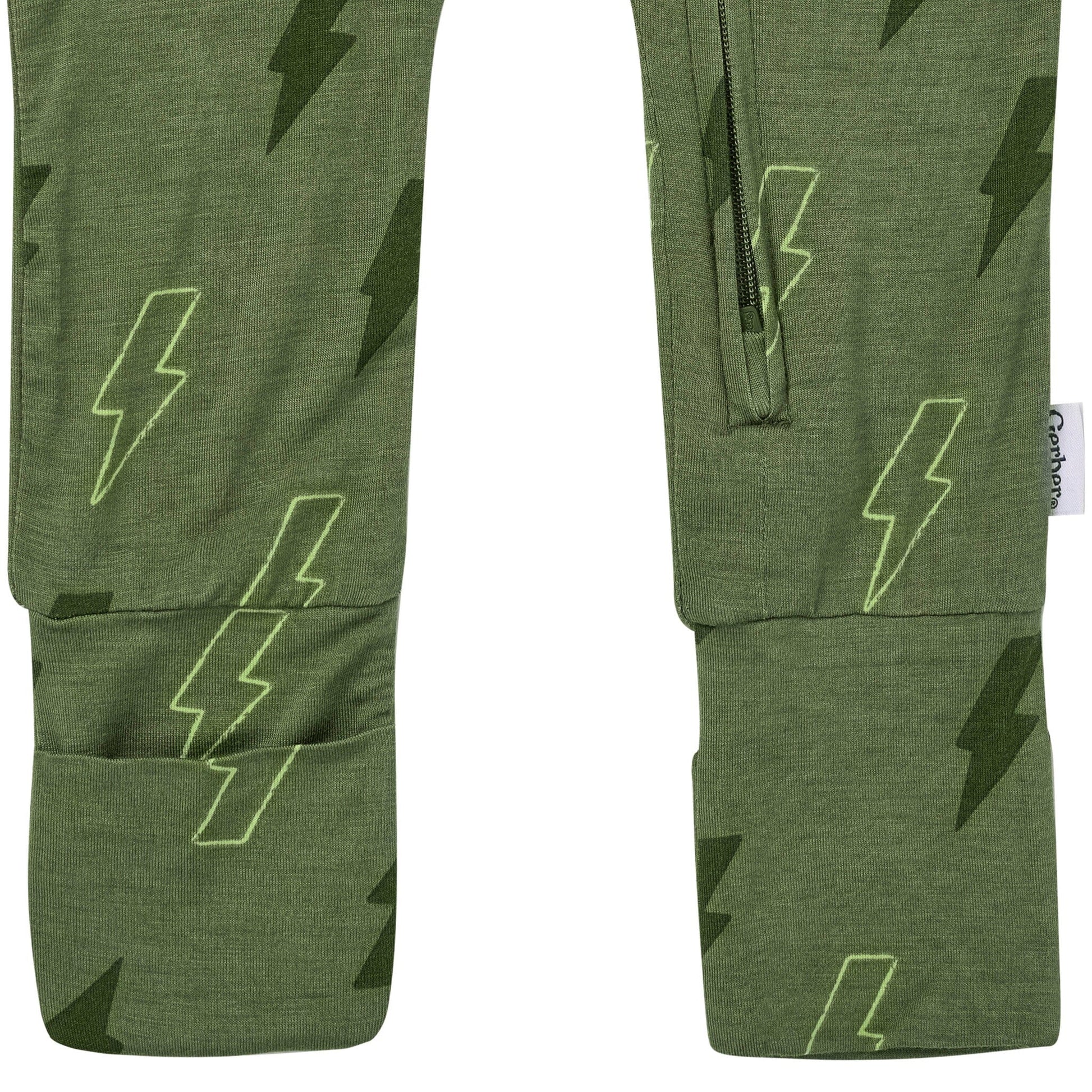 Baby Boys Green Bolts Snug Fit Footless Pajamas Sleepwear Gerber® 
