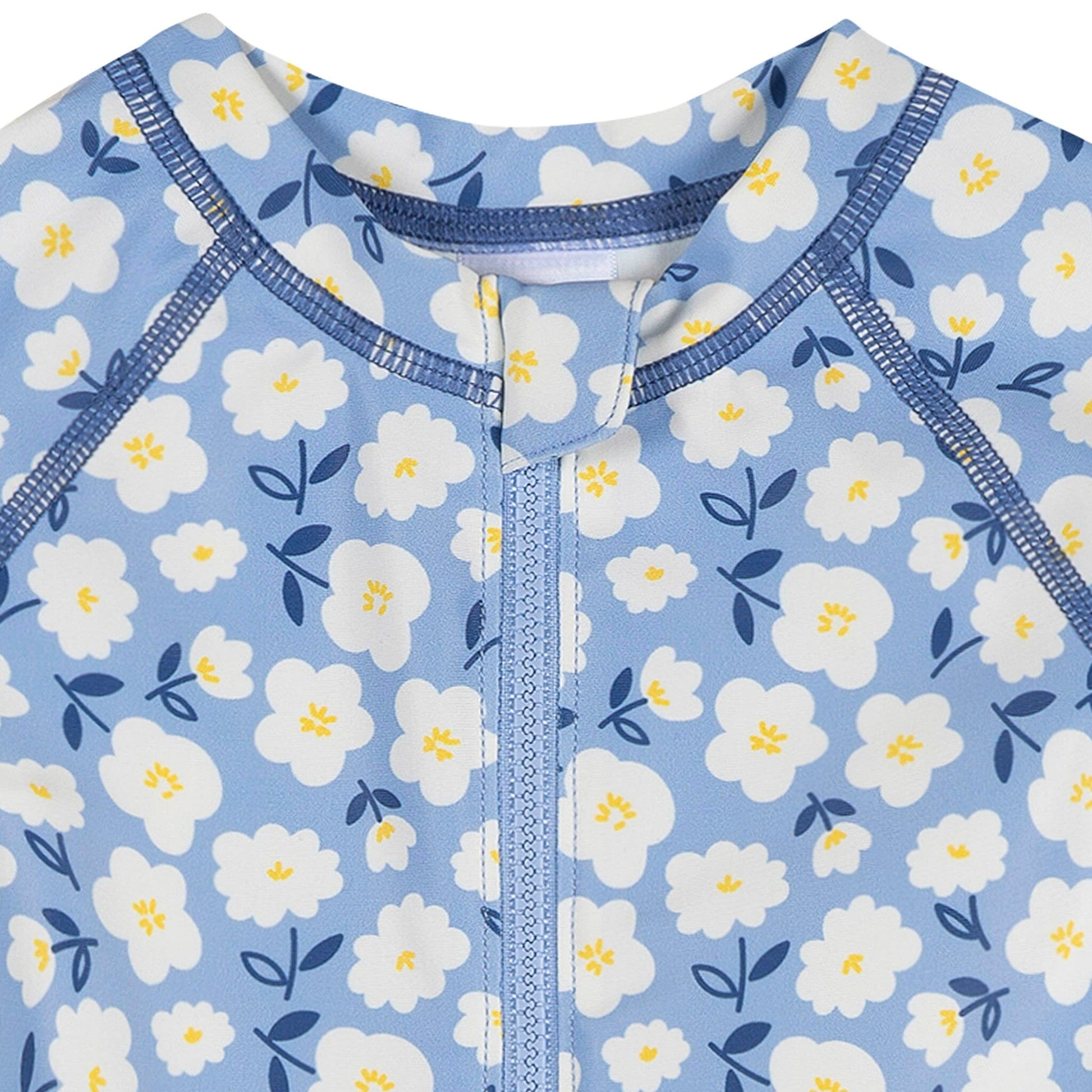 Baby Girls Blue Daisies Long Sleeve Rashguard Swimwear Gerber® 