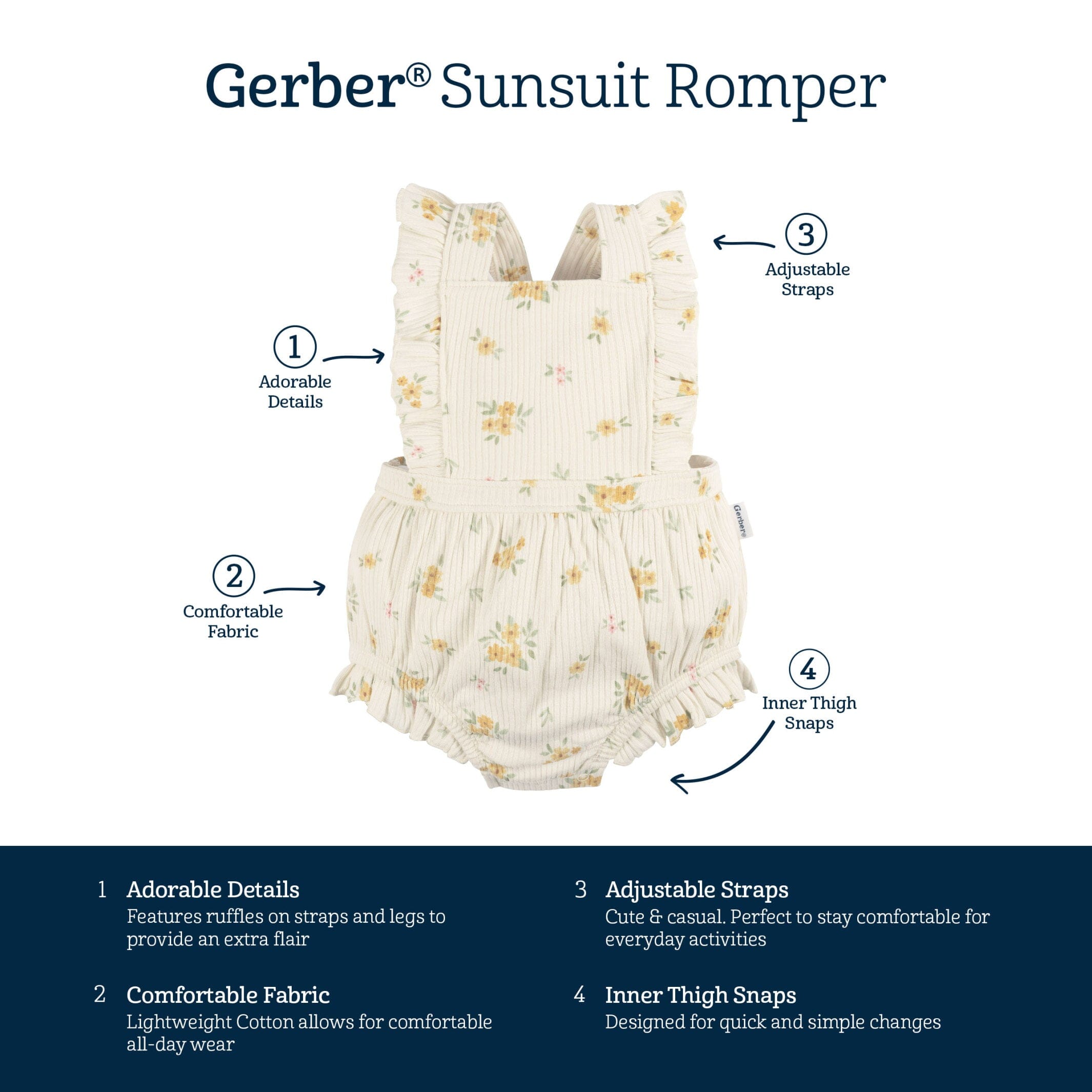 Baby Girls Bouquets Sunsuit Romper