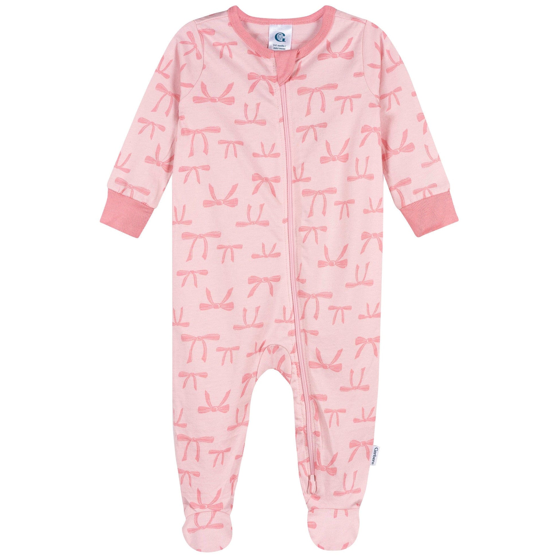 Baby Girls Pink Bows Sleep 'N Play Sleepwear Gerber® 
