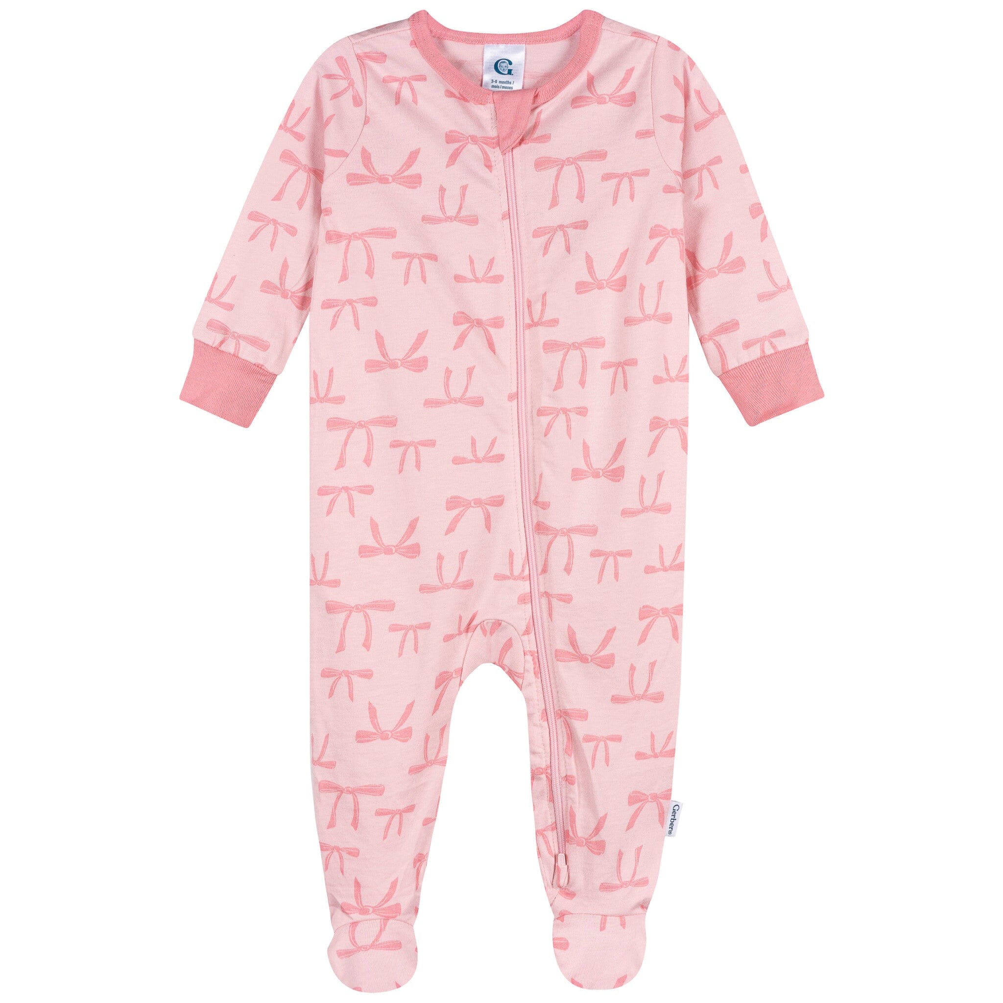 Baby Girls Pink Bows Sleep 'N Play Sleepwear Gerber® 