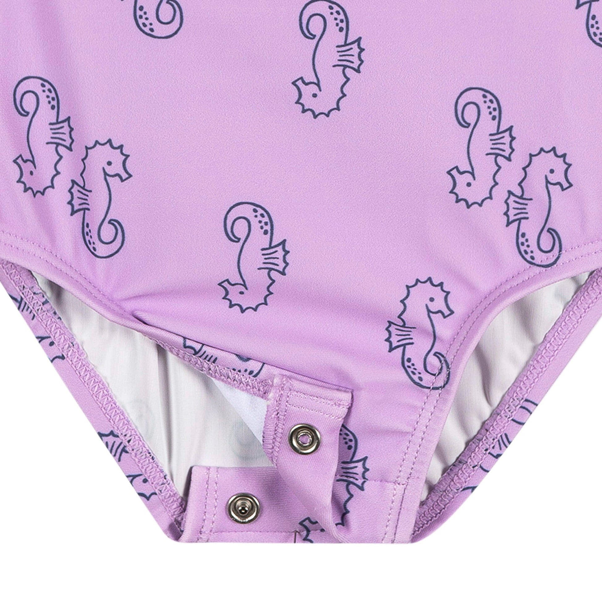 Baby Girls Purple Seahorses Rashguard Suit Swimwear Gerber® 