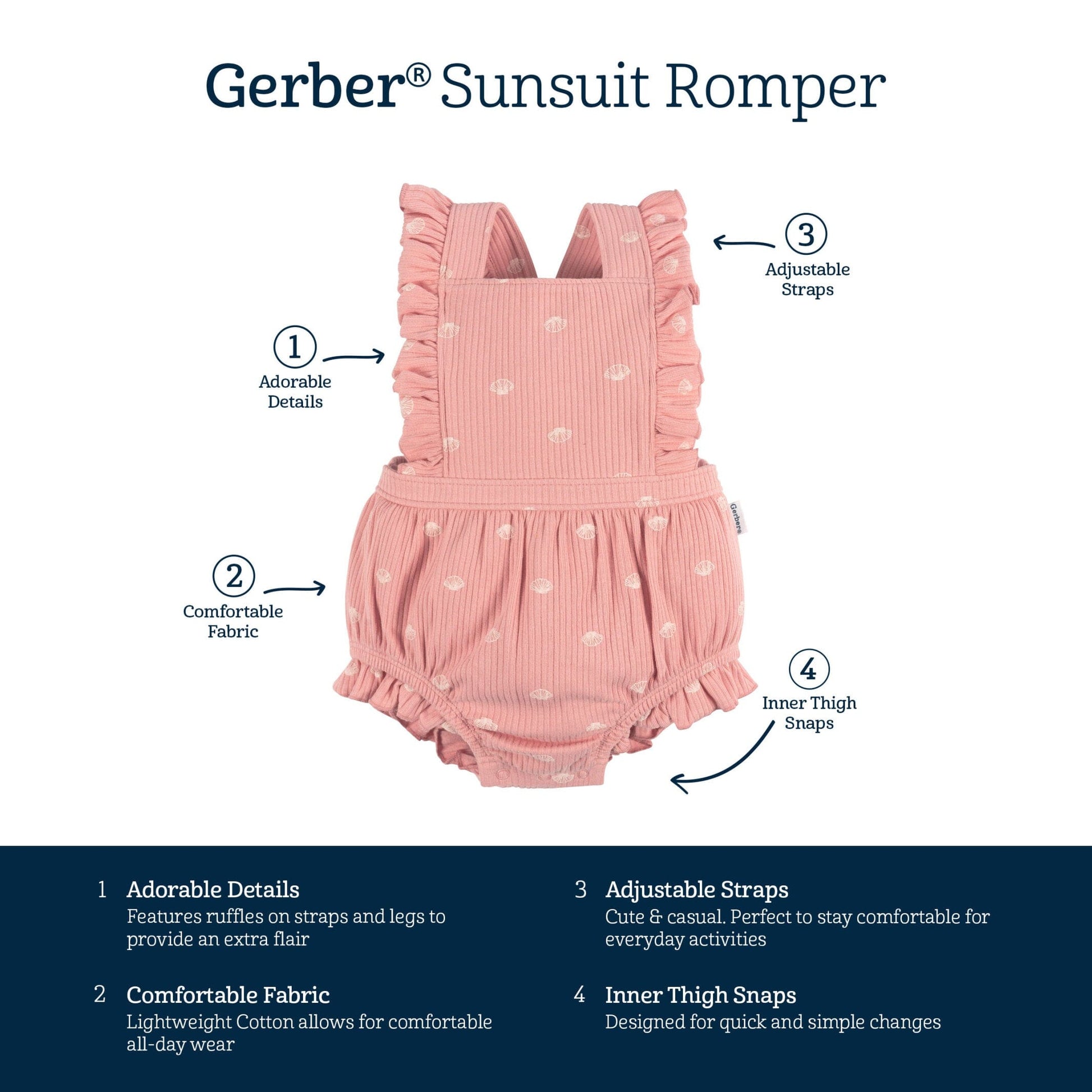 Baby Girls Seashell Sunsuit Romper