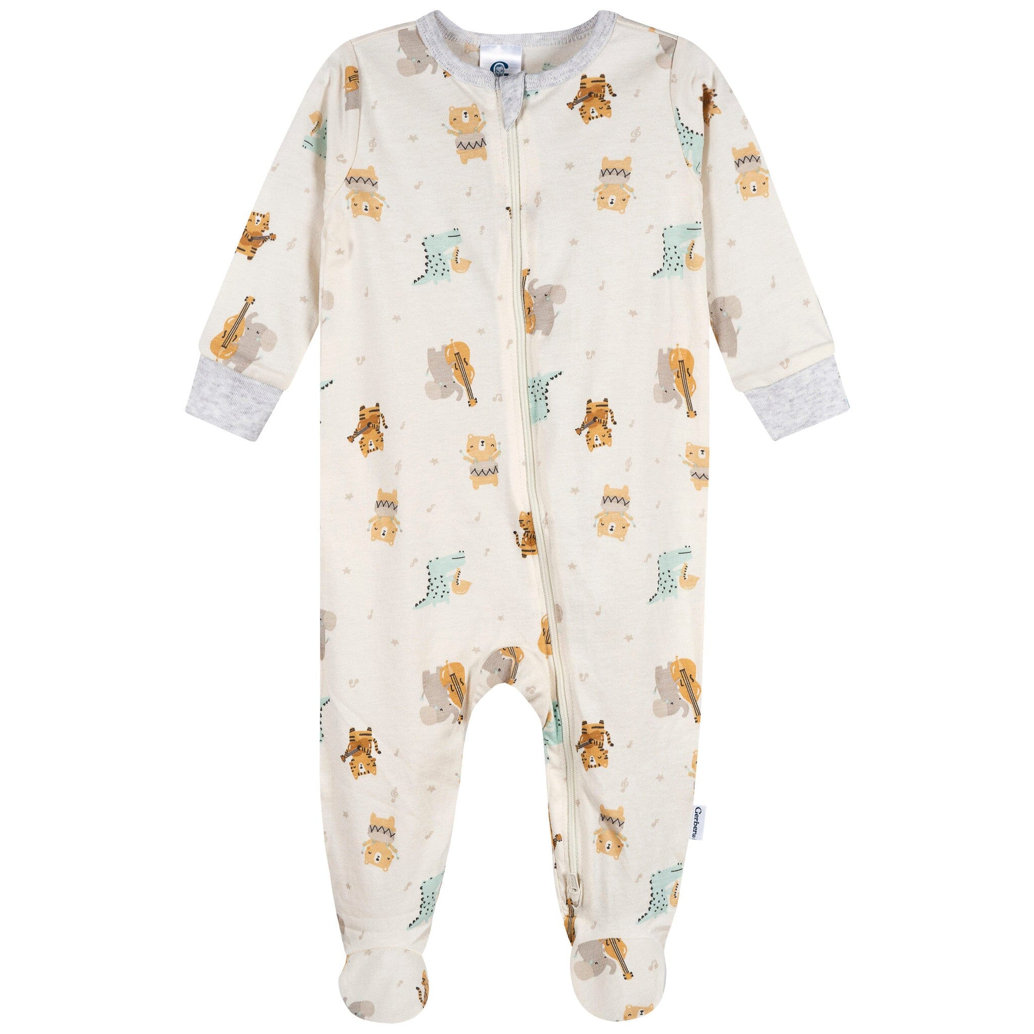 Baby Neutral Musical Animals Sleep 'N Play Sleepwear Gerber® 
