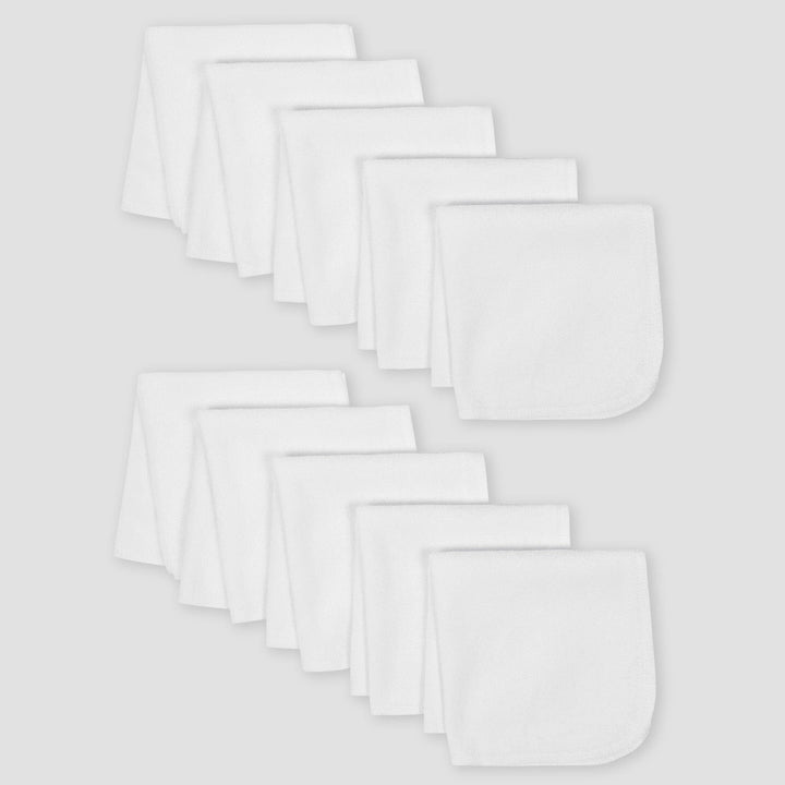 10-Pack Baby Neutral White Washcloths