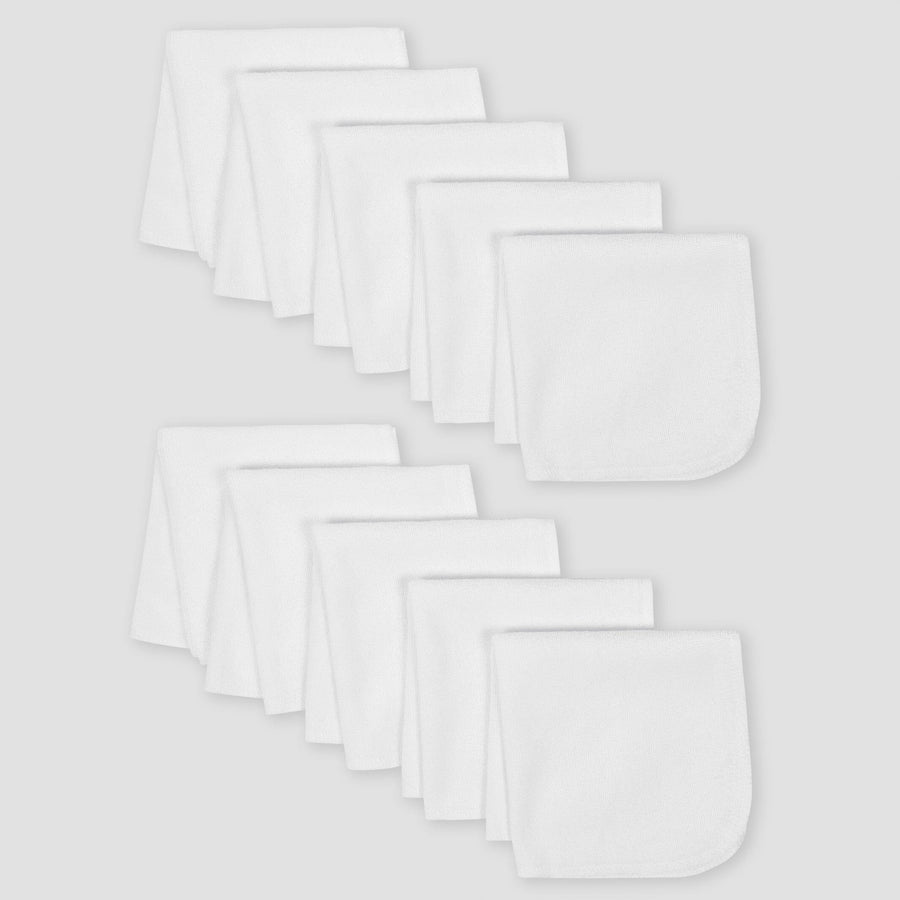 10-Pack Baby Neutral White Washcloths