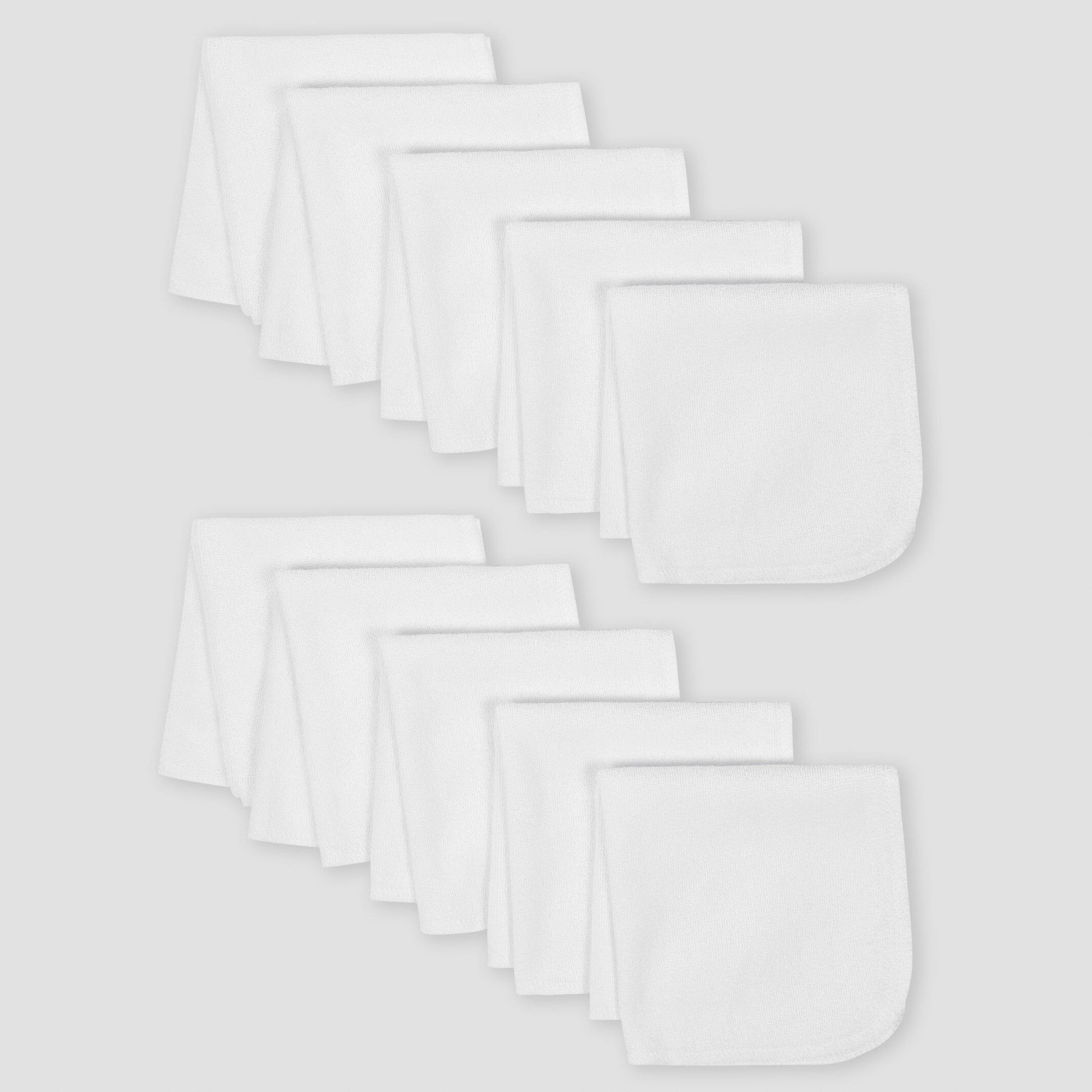10-Pack Baby Neutral White Washcloths