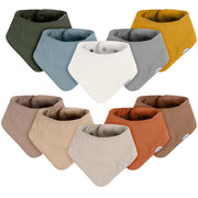 10-Pack Baby Neutral Multi Browns Muslin Bandana Bib