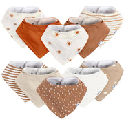 10-Pack Baby Neutral Multi Rust Bandana Bib