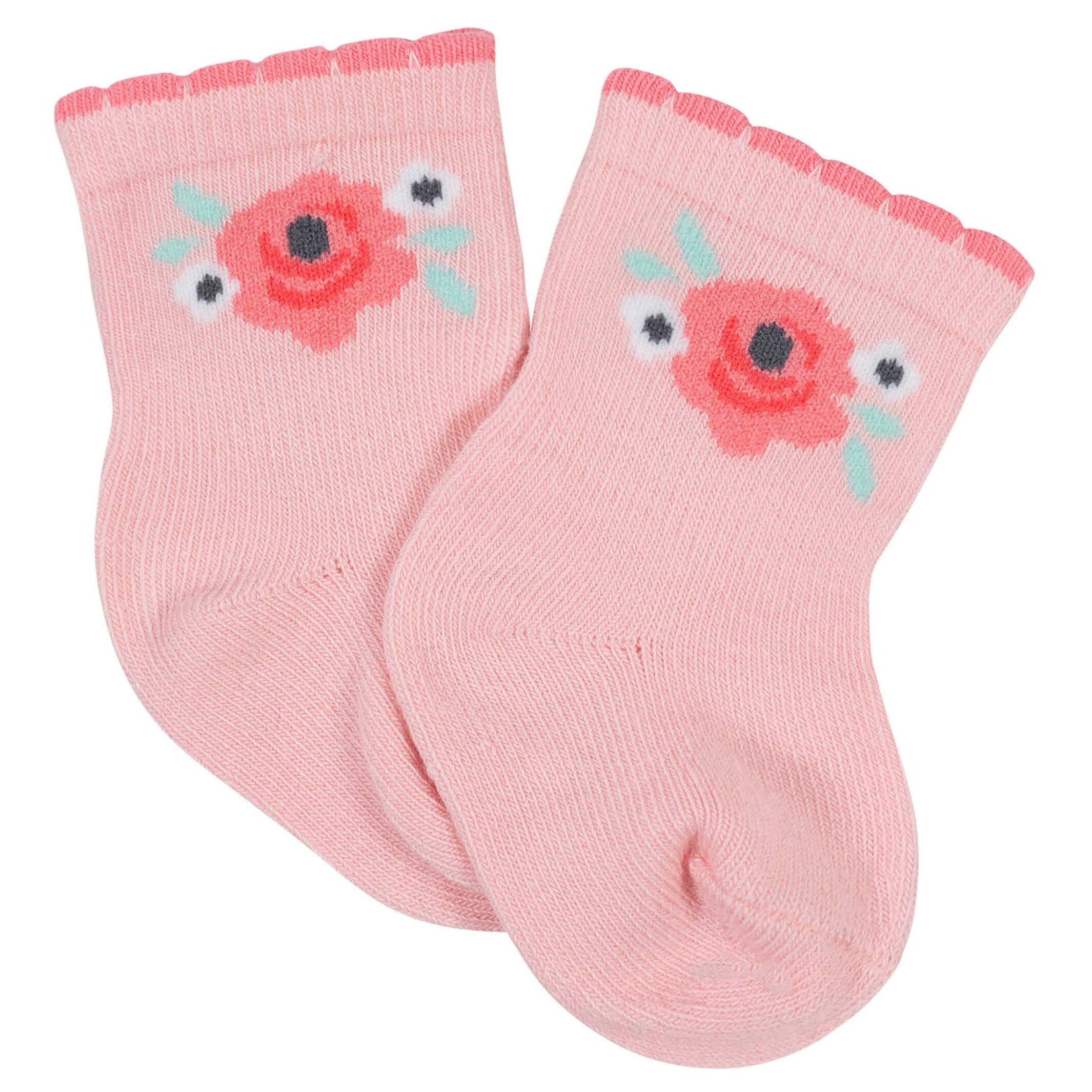 12-Pack Baby Girls Love, Floral, & Fairy Tale Wiggle-Proof™ Socks