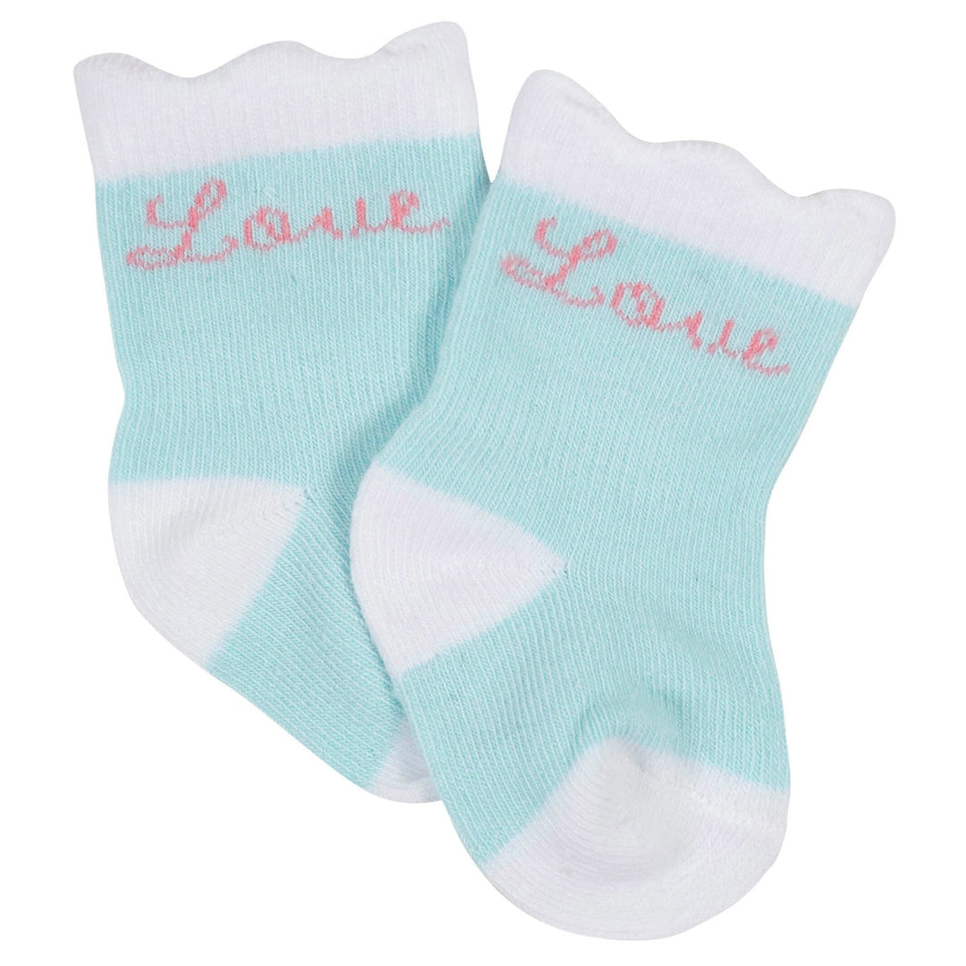 12-Pack Baby Girls Love, Floral, & Fairy Tale Wiggle-Proof™ Socks