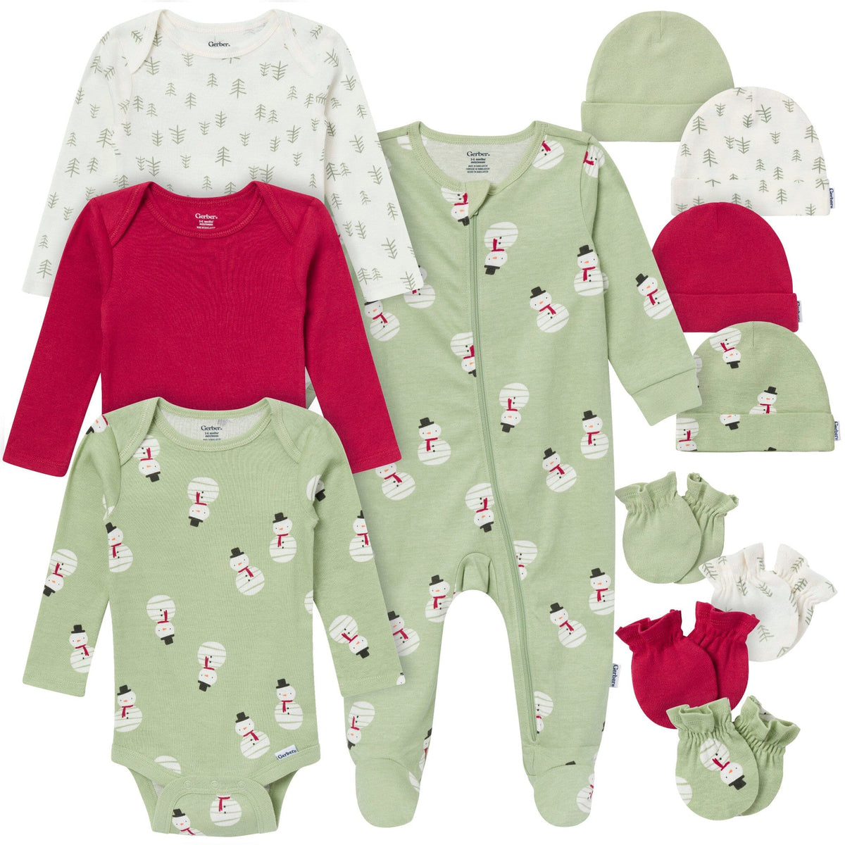 12-Piece Baby Neutral Classic Christmas Layette Set outfits Gerber® 