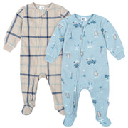2-Pack Baby & Toddler Boys Golf Footed Fleece Pajamas Sleepwear Gerber® 