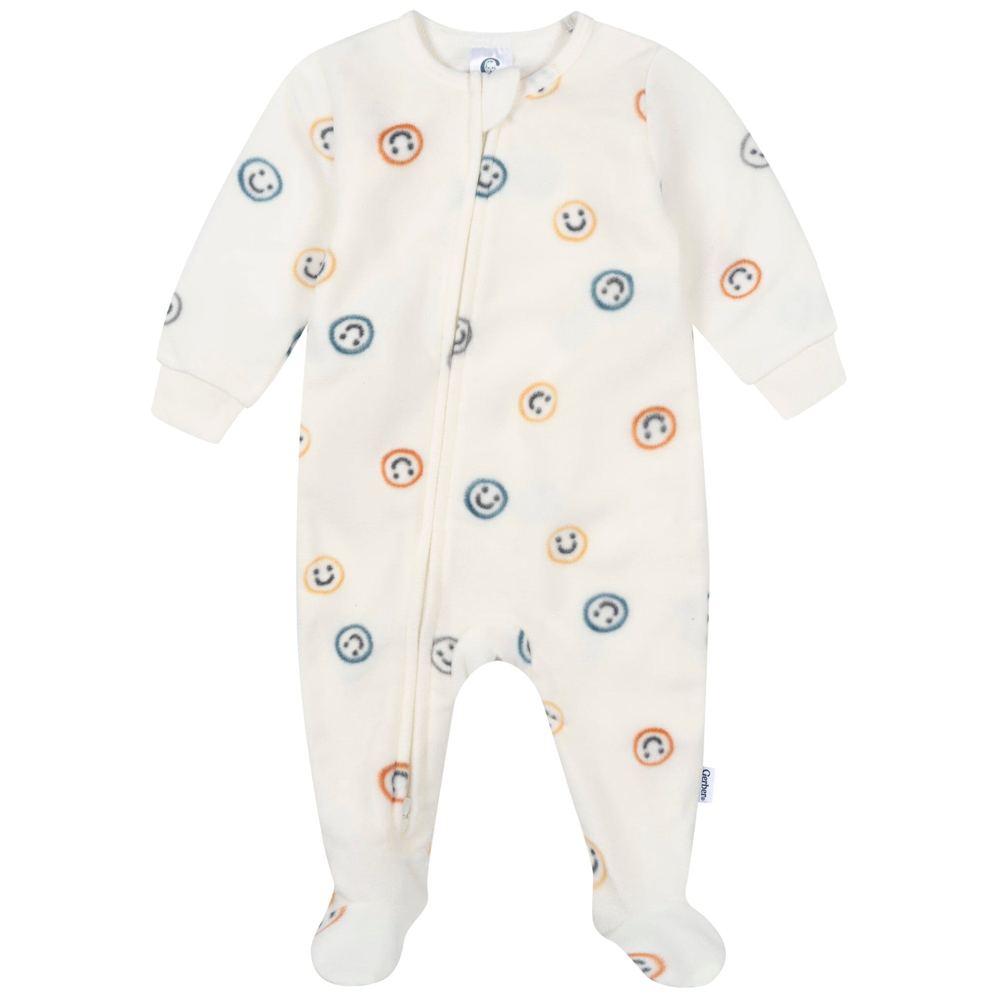 2-Pack Baby & Toddler Boys Smiley Faces Footed Fleece Pajamas Sleepwear Gerber® 