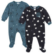 2-Pack Baby & Toddler Boys Stars Footed Fleece Pajamas Sleepwear Gerber® 