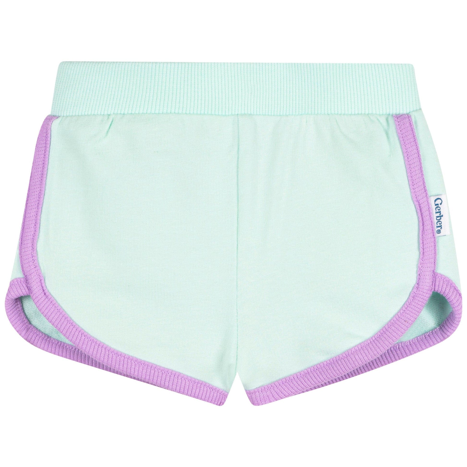 2-Pack Baby & Toddler Girls Aqua & Purple Knit Dolphin Shorts Pants & Bottoms Gerber® 