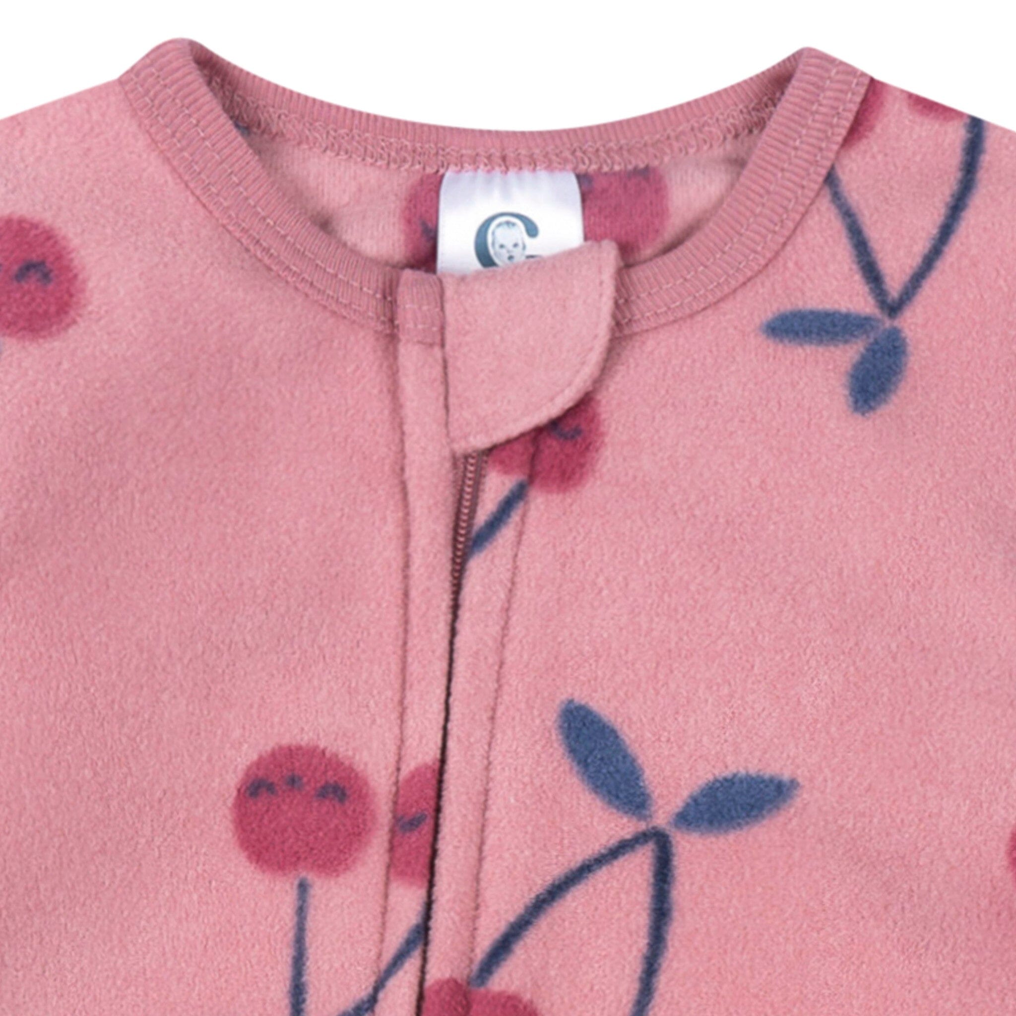 2-Pack Baby & Toddler Girls Cherries Footed Fleece Pajamas Sleepwear Gerber® 