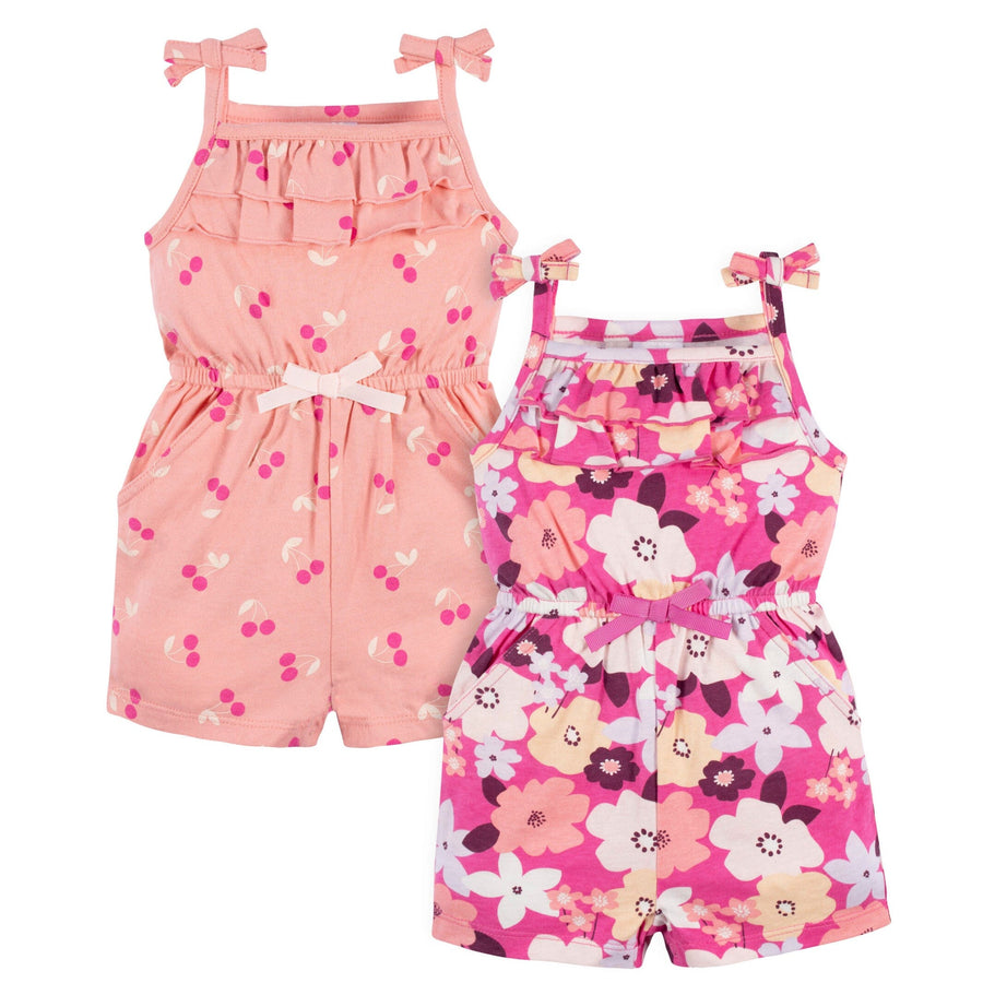 2-Pack Baby & Toddler Girls Cherry Blossom Tank Rompers