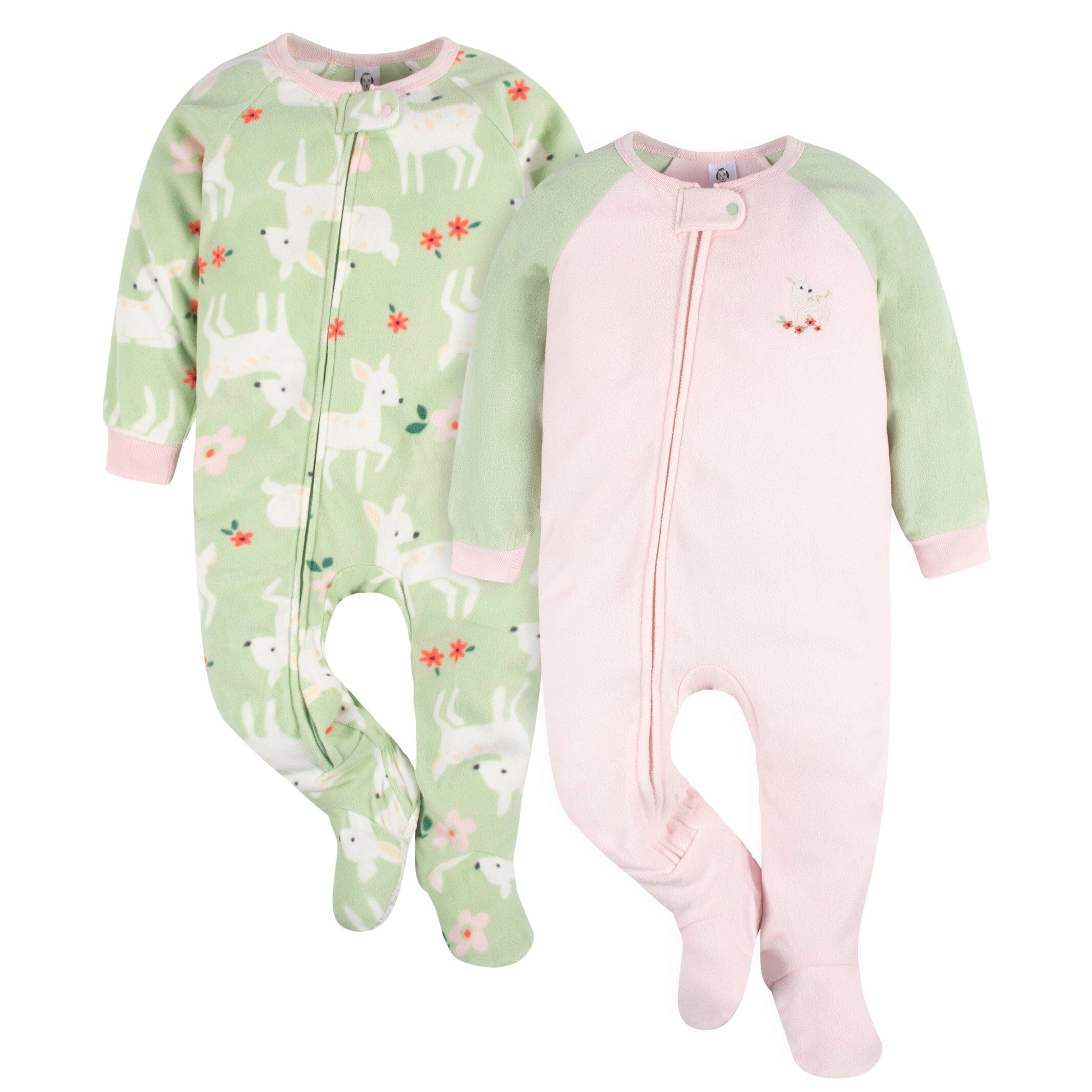 2-Pack Baby & Toddler Girls Deer Blanket Sleepers