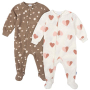 2-Pack Baby & Toddler Girls Hearts Footed Fleece Pajamas Sleepwear Gerber® 