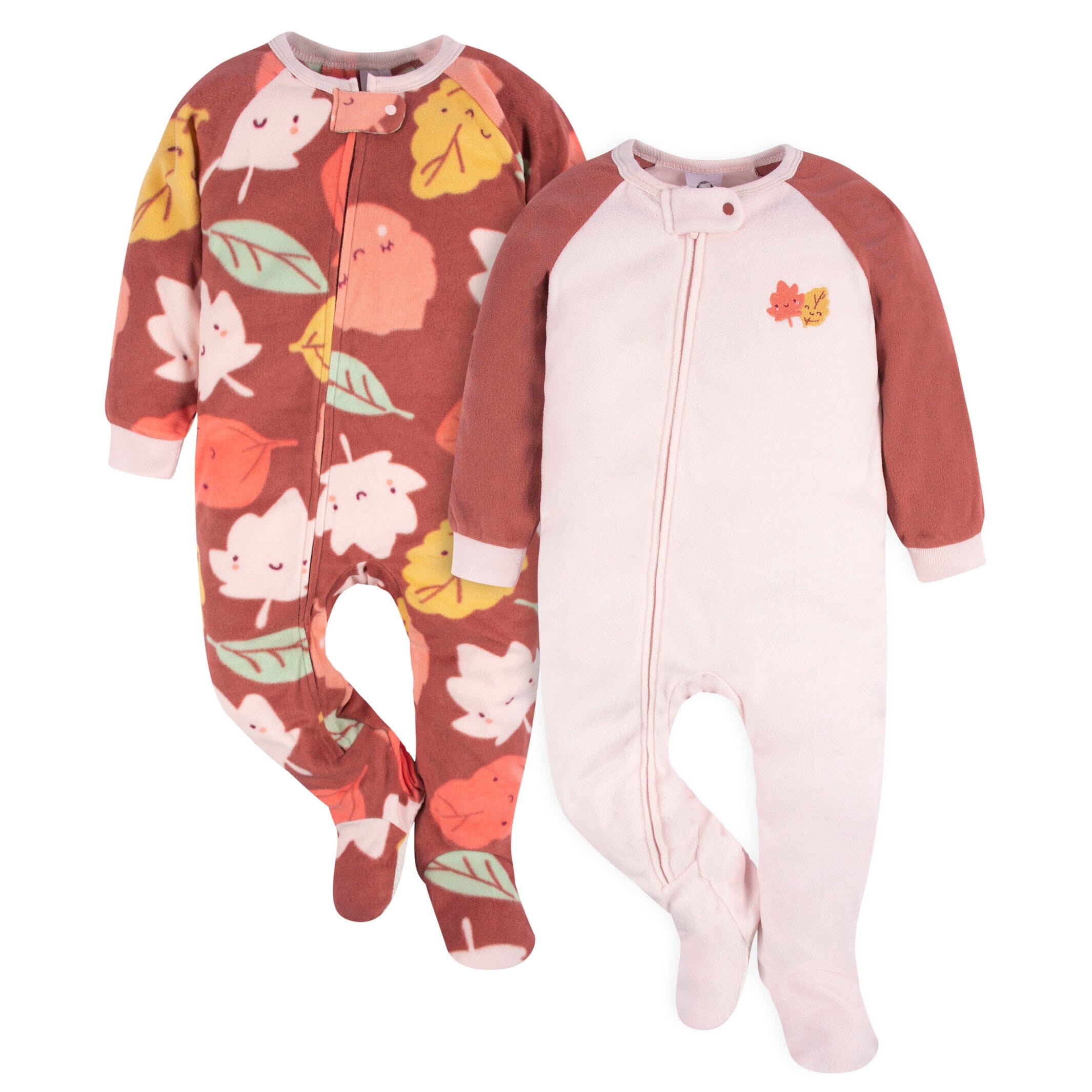 2-Pack Baby & Toddler Girls Leaves Blanket Sleepers