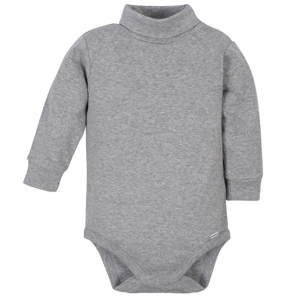 2-Pack Baby & Toddler Neutral Grey Heather Long Sleeve Turtleneck Onesies® Bodysuits