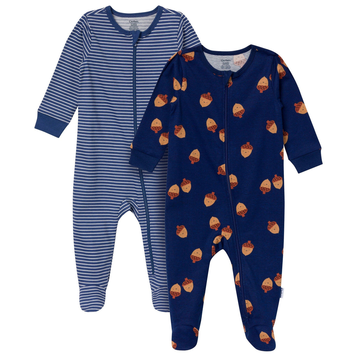 2-Pack Baby Boys Acorn Stripes Sleep 'N Play sleepwear Gerber® 
