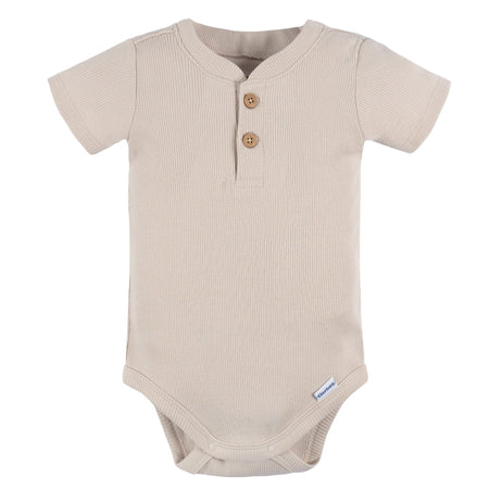 2-Piece Baby Boys Beige Bodysuit and Shorts Set