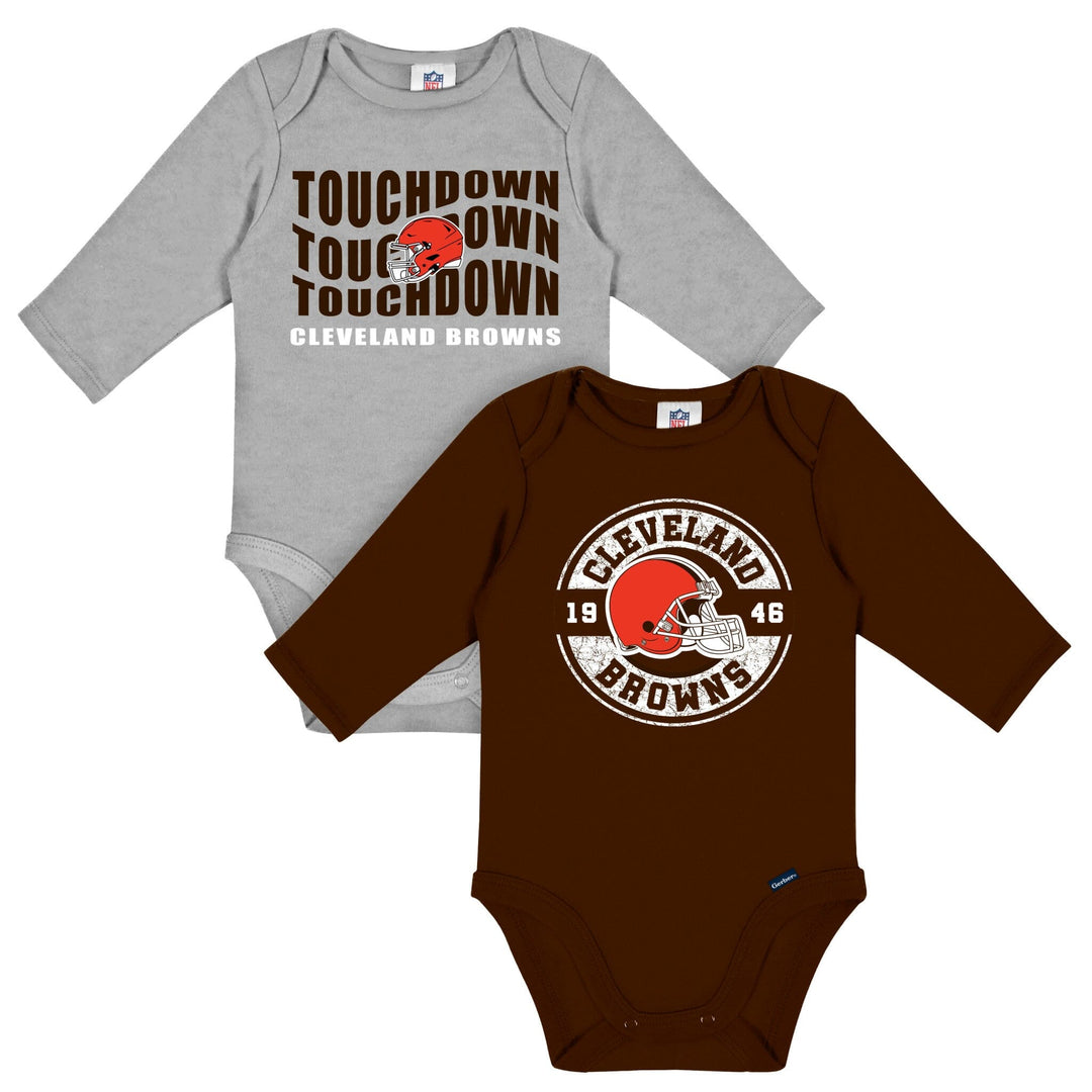 2-Pack Baby Boys Cleveland Browns Long Sleeve Bodysuit Set NFL NFL 