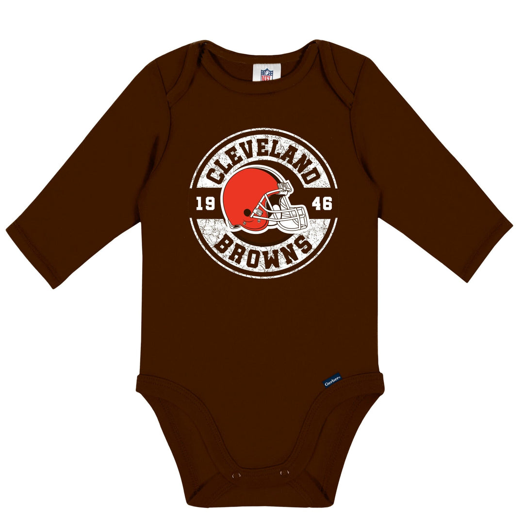 2-Pack Baby Boys Cleveland Browns Long Sleeve Bodysuit Set NFL NFL 