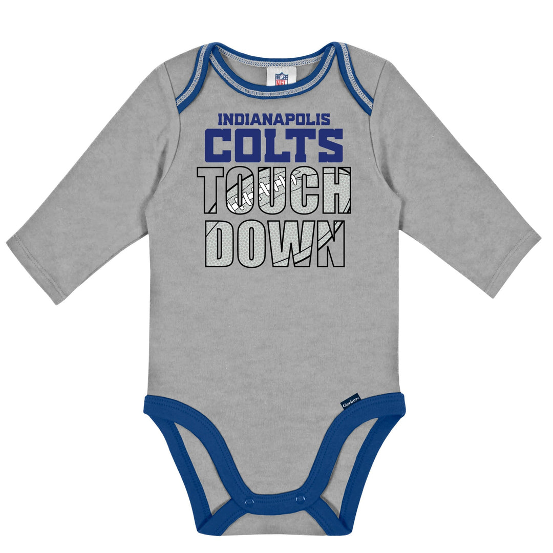 NFL 2-Pack Baby Boys Colts Long Sleeve Bodysuits - 18mo