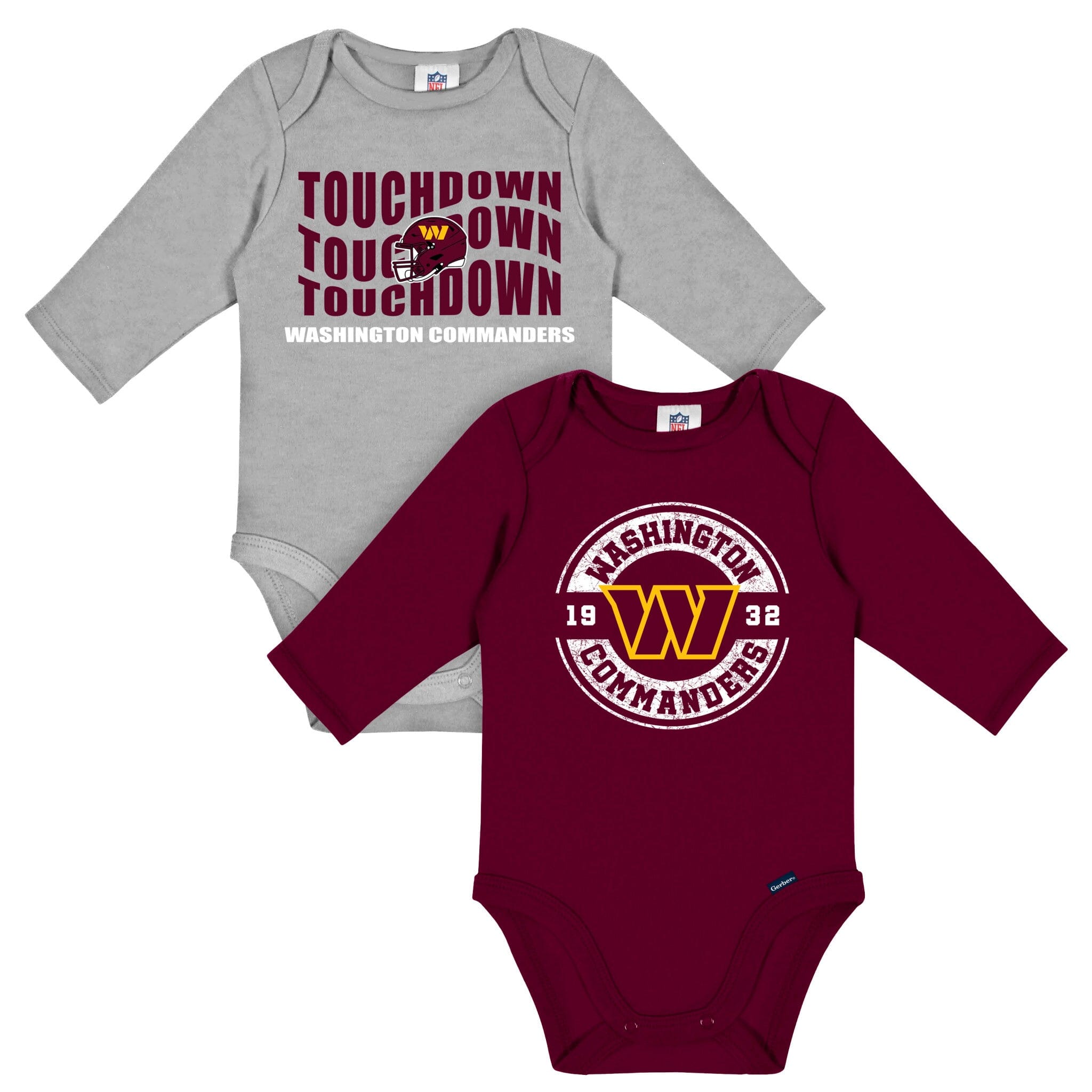 2-Pack Baby Boys Commanders Long Sleeve Bodysuit Set NFL NFL 