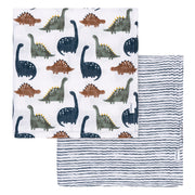 2-Pack Baby Boys Dino Time Muslin Blanket