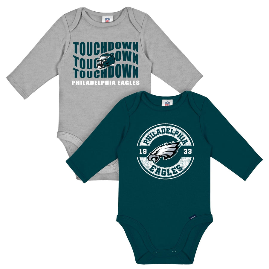 2-Pack Baby Boys Philidelphia Eagles Long Sleeve Bodysuit Set NFL NFL 