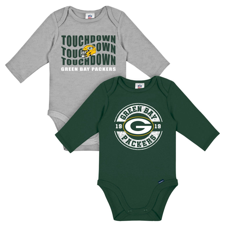 2-Pack Baby Boys Green Bay Packers Long Sleeve Bodysuit Set NFL NFL 