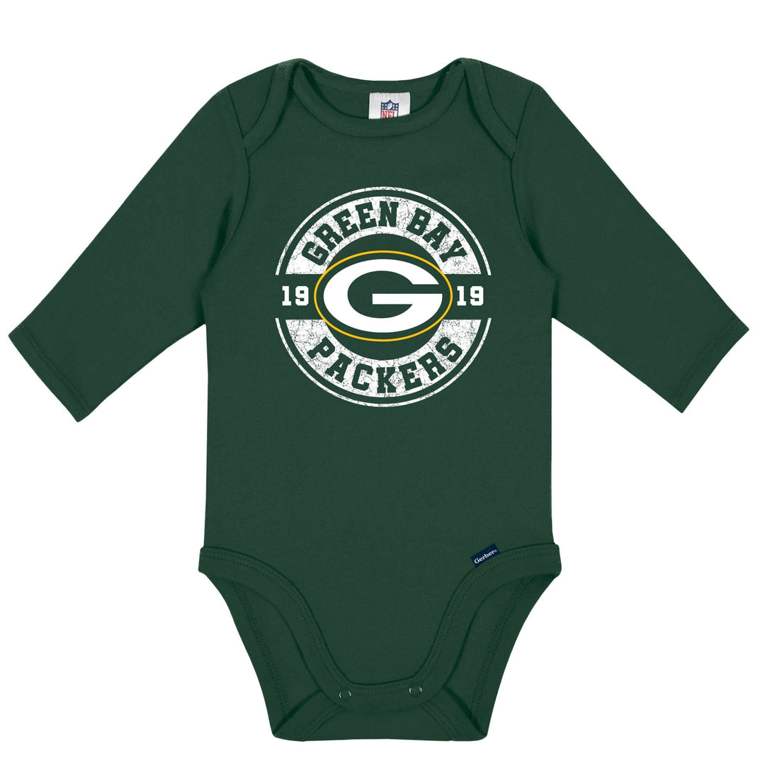 2-Pack Baby Boys Green Bay Packers Long Sleeve Bodysuit Set NFL NFL 