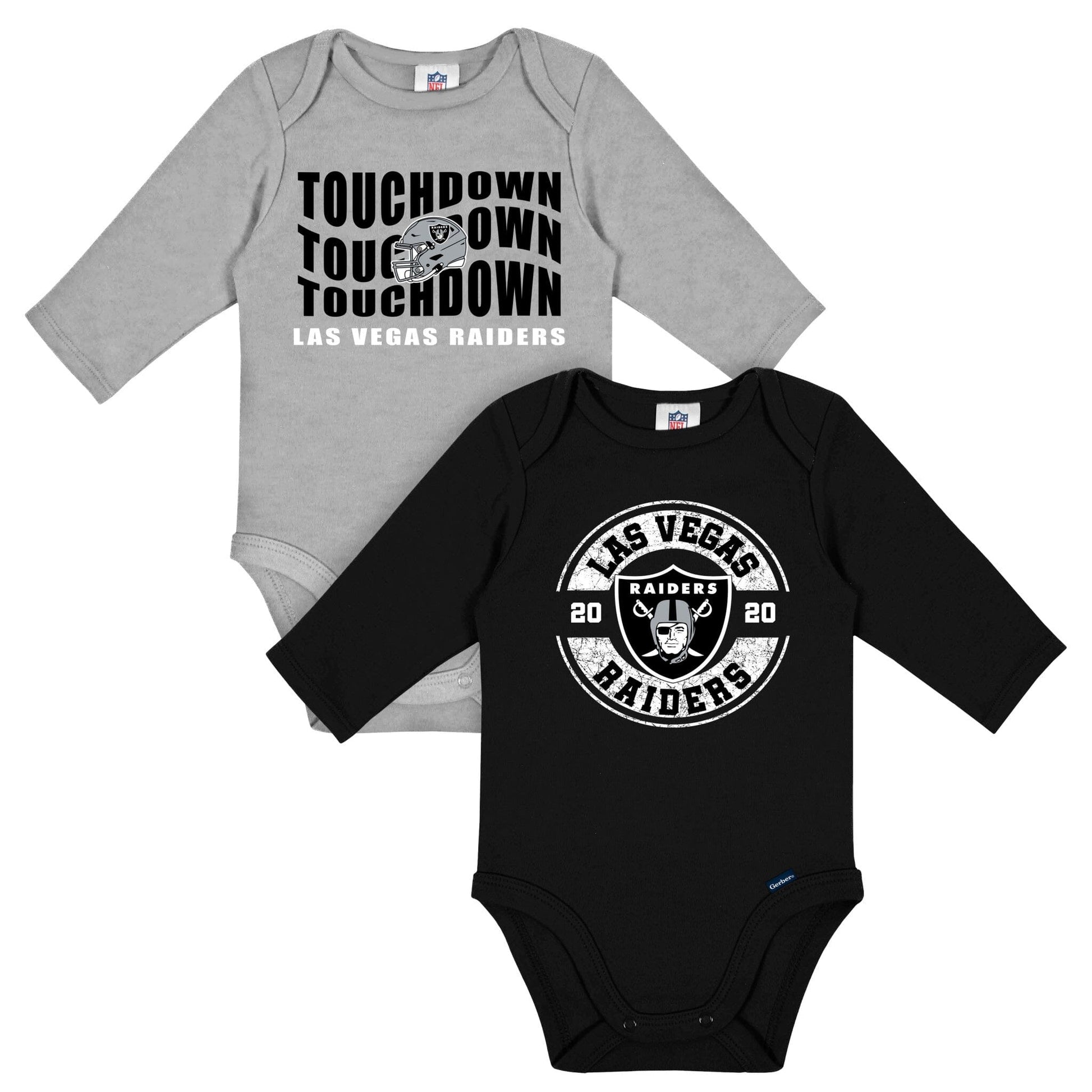 2-Pack Baby Boys Las Vegas Raiders Long Sleeve Bodysuit Set NFL NFL 