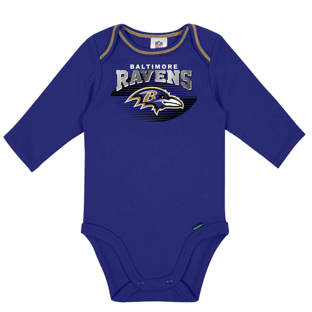 2-Pack Baby Boys Ravens Long Sleeve Bodysuits