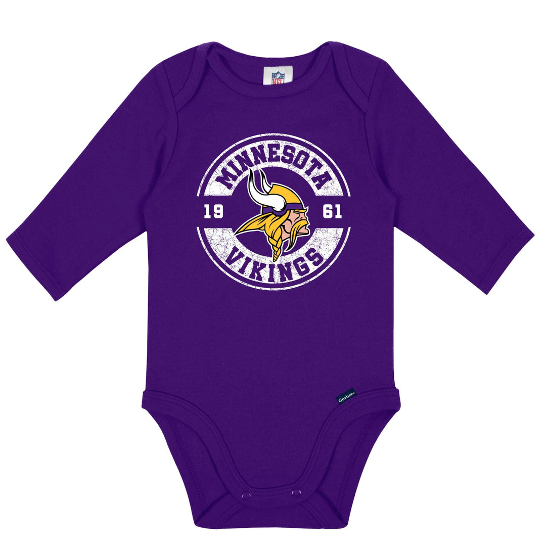 2-Pack Baby Boys Minnesota Vikings Long Sleeve Bodysuit Set NFL NFL 