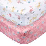 2-Pack Baby Girls Animal Geo Crib Sheet Crib Sheets Gerber® 