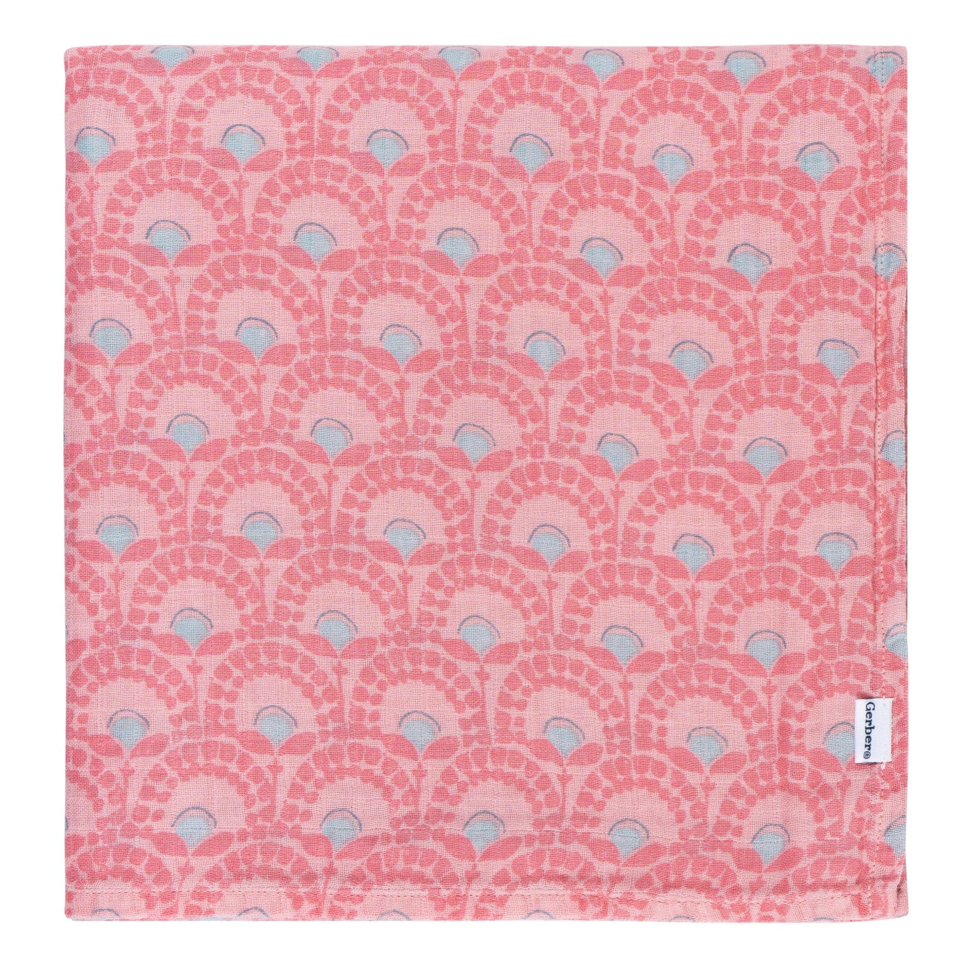 2-Pack Baby Girls Animal Geo Muslin Blanket