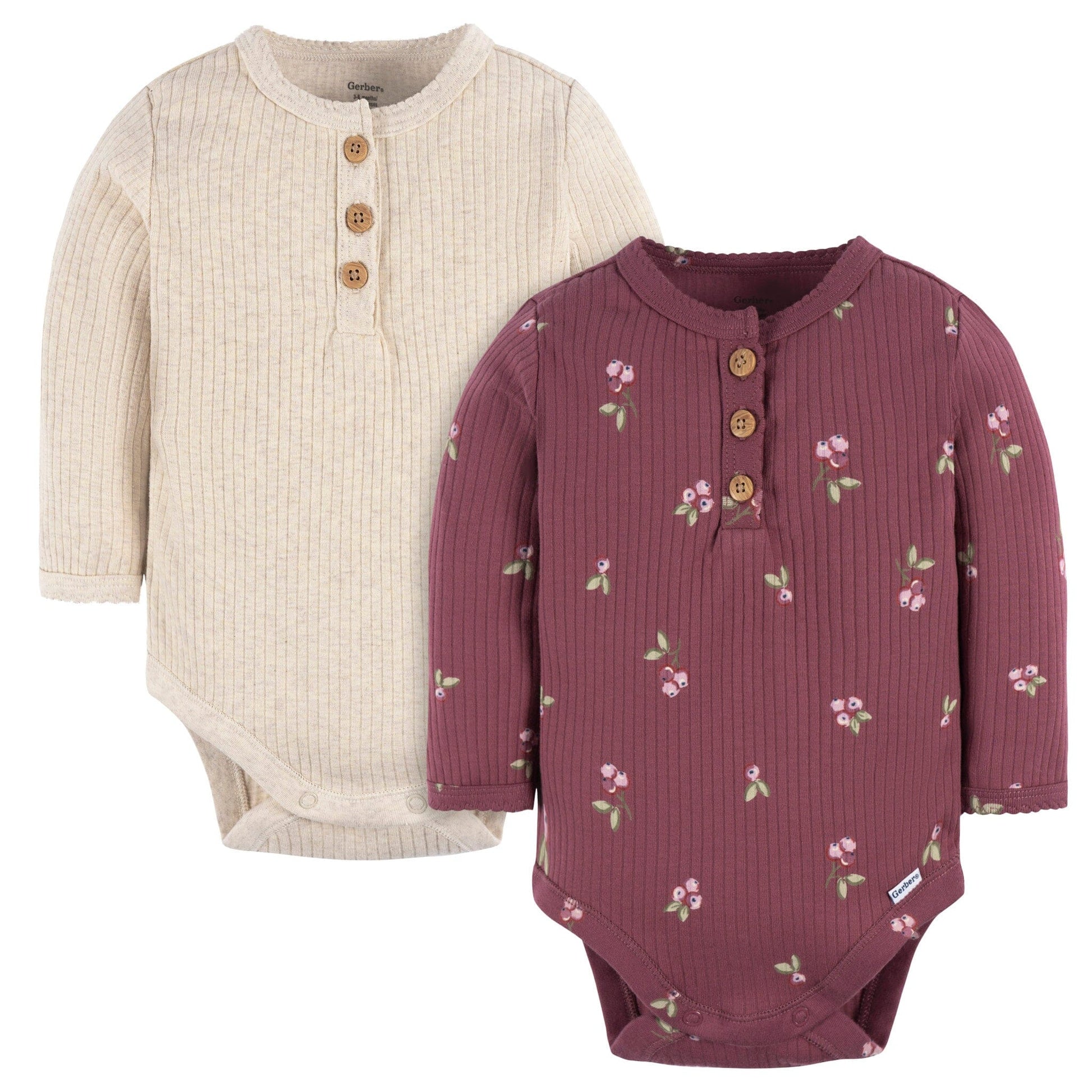 2-Pack Baby Girls Berries Bodysuits Gerber® 