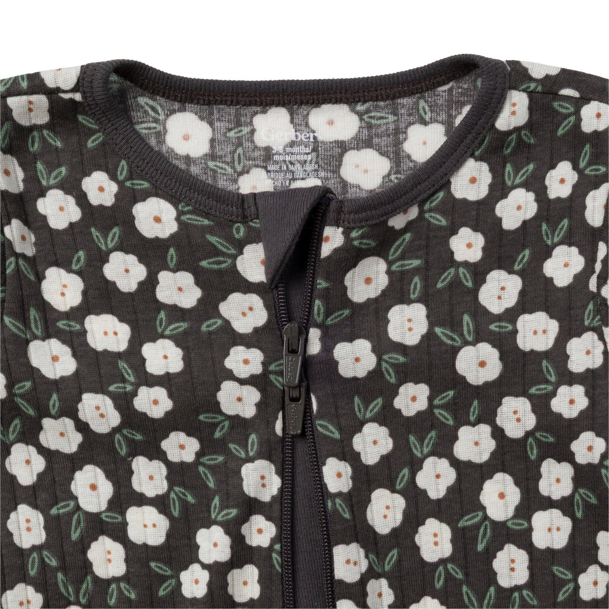 2-Pack Baby Girls Black & Blush Floral Sleep 'N Play sleepwear Gerber® 