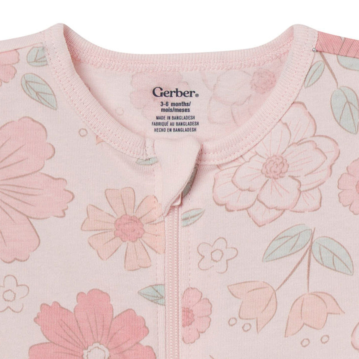 2-Pack Baby Girls Blush & Sage Floral Sleep 'N Play sleepwear Gerber® 