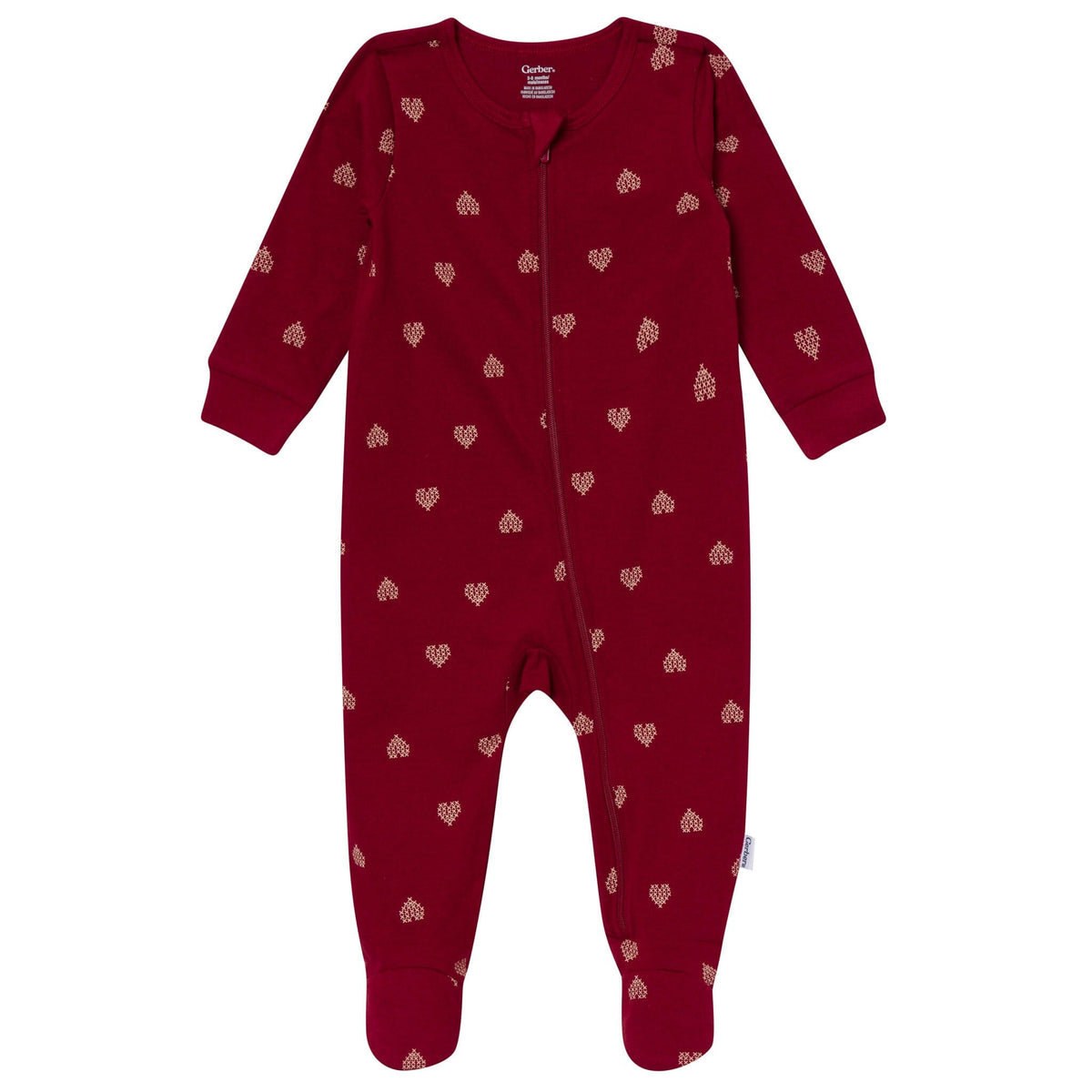 2-Pack Baby Girls Burgundy & Cream Floral Sleep 'N Play sleepwear Gerber® 