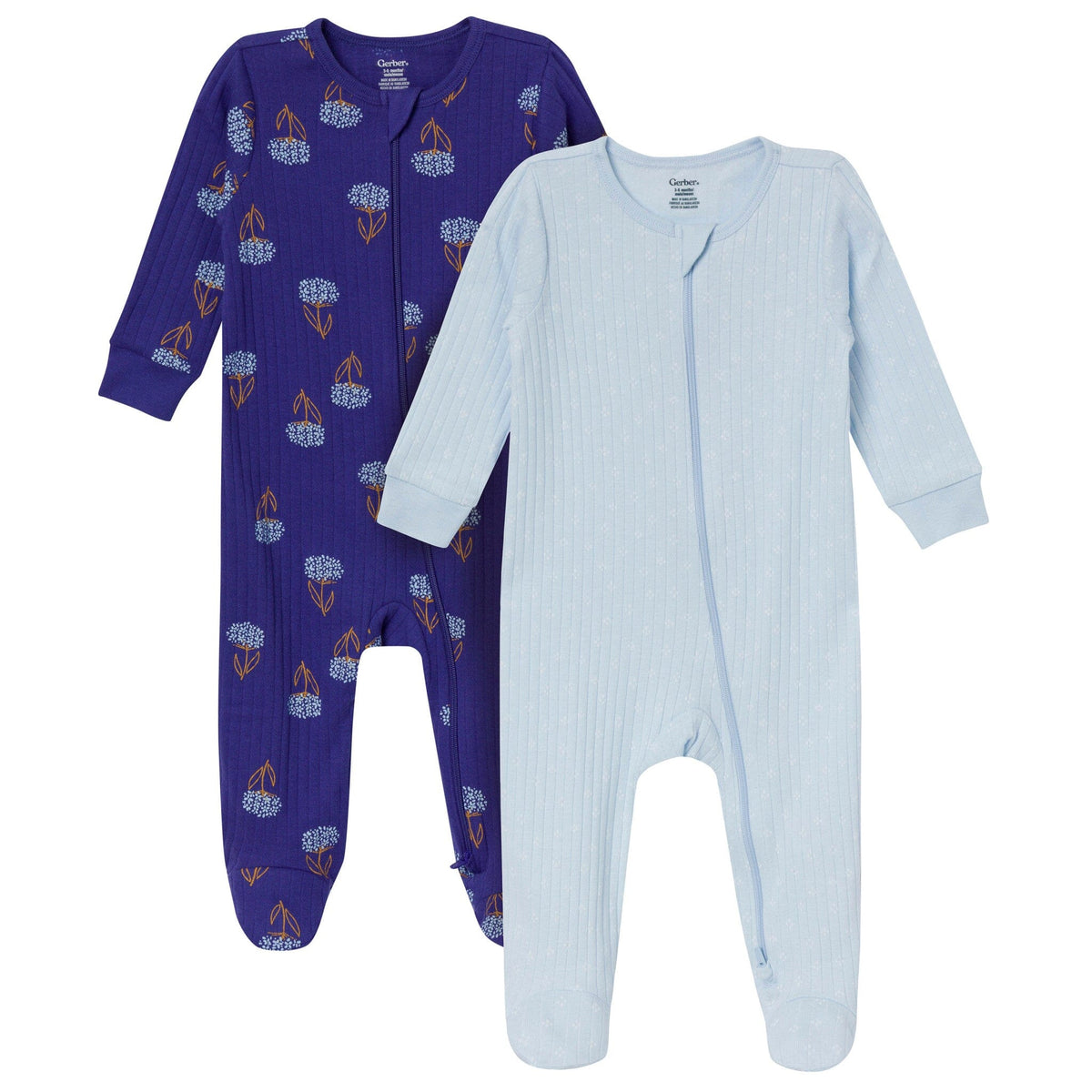 2-Pack Baby Girls Hydrangeas Sleep 'N Play sleepwear Gerber® 