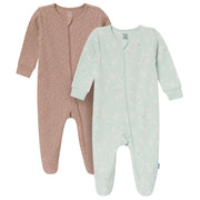 2-Pack Baby Girls Mint Daisies Sleep 'N Play sleepwear Gerber® 