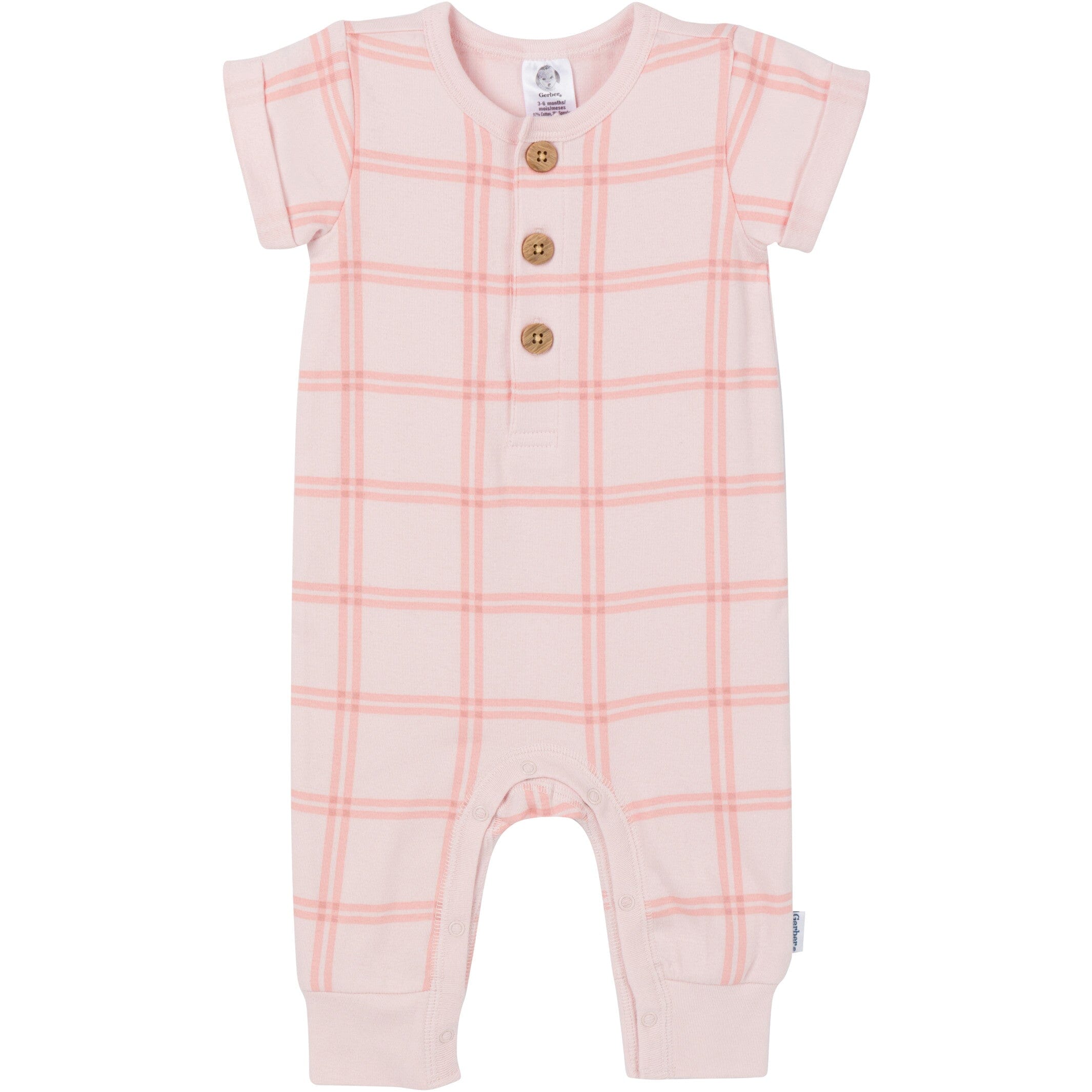2-Pack Baby Girls Pink Plaid Romper