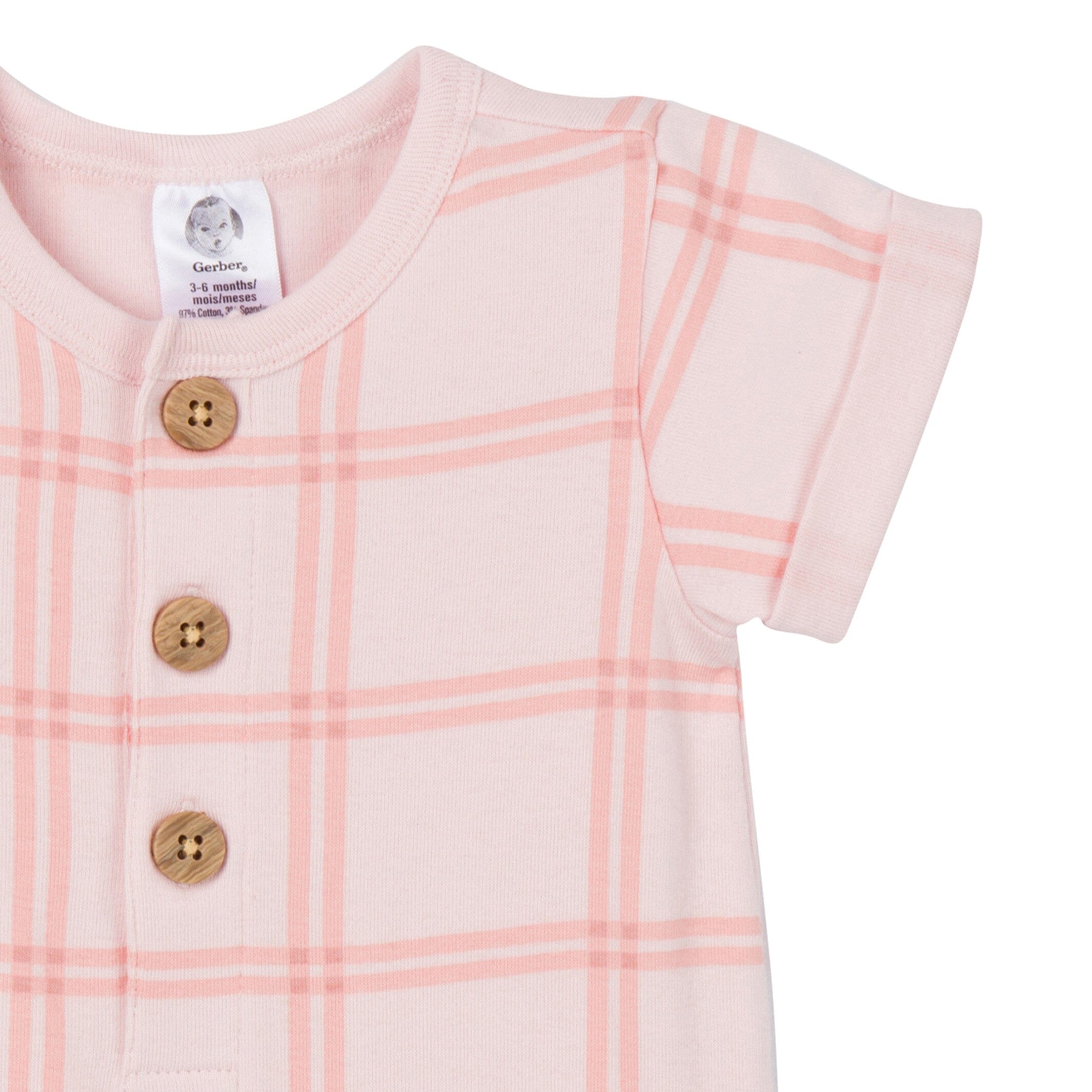 2-Pack Baby Girls Pink Plaid Romper